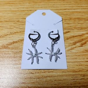 White Spider Earrings